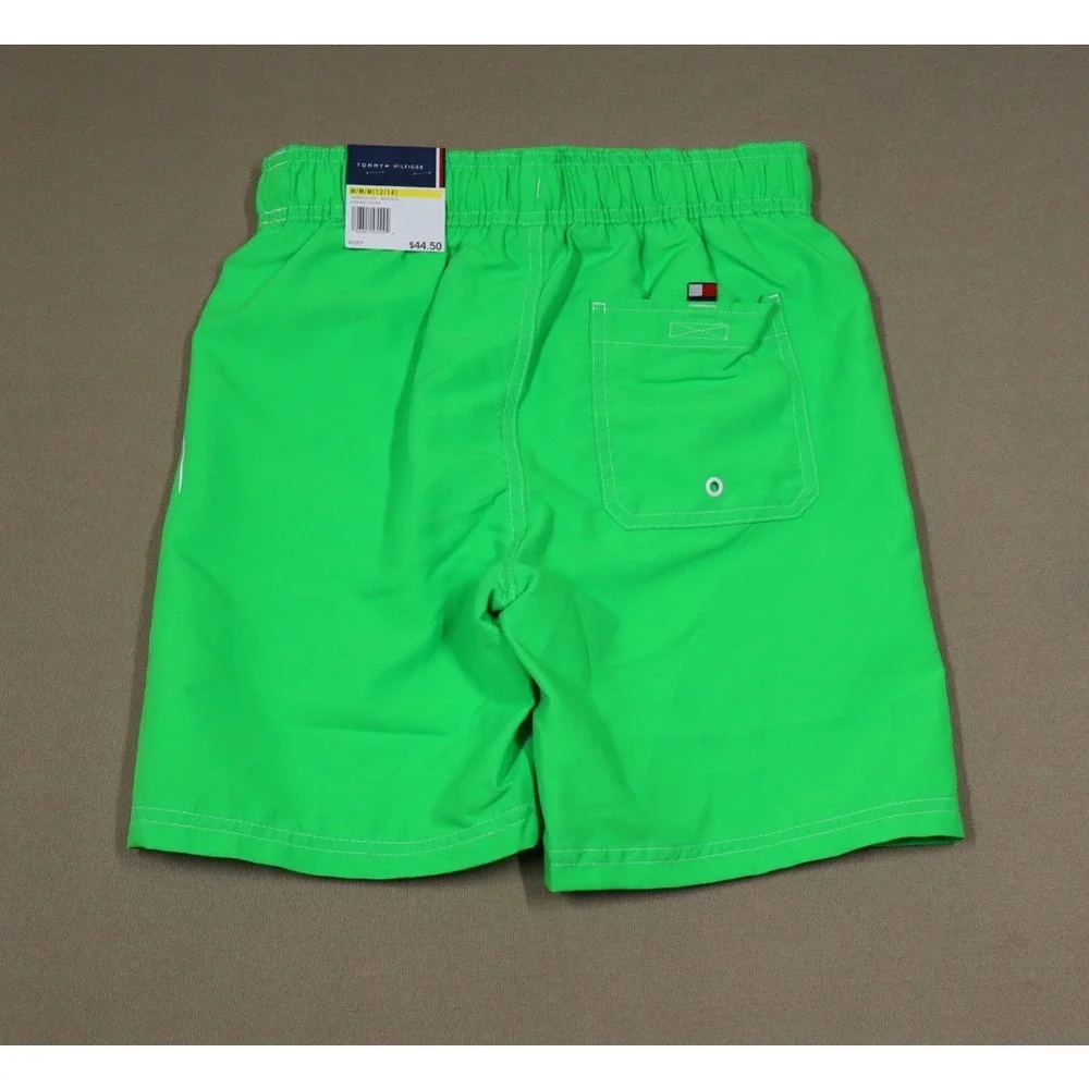 Tommy Hilfiger Kids Tommy Script Graphic Boardshorts - Green -‎ Size Medium
